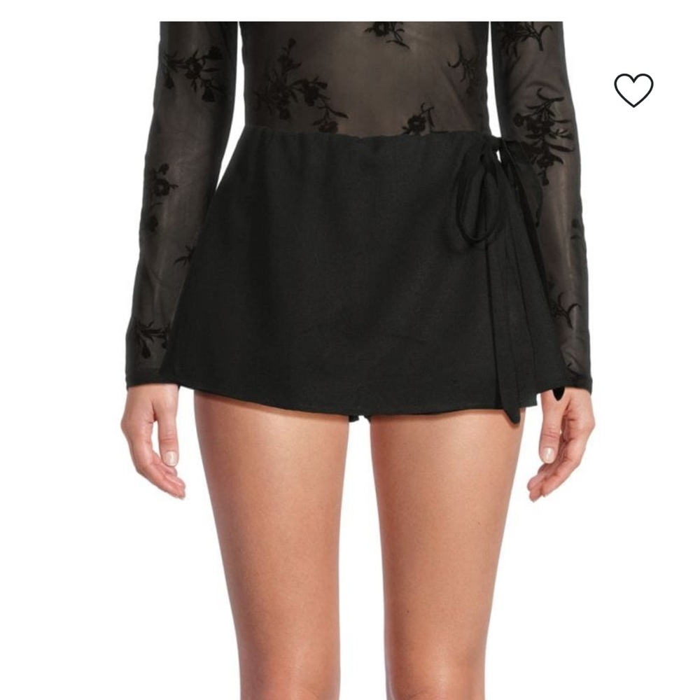 love...ady Black Linen Wrap Shorts (skort)